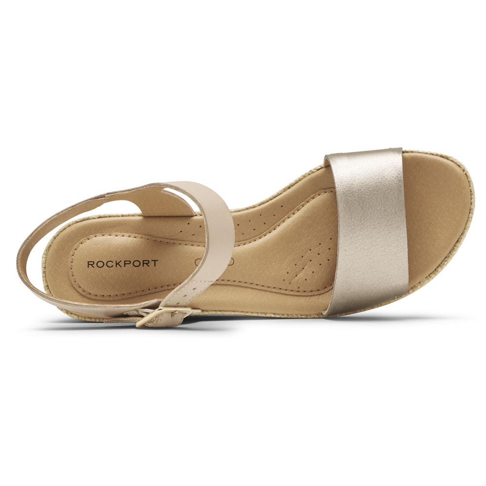 Rockport Sandaler Dame Sølv - Lyla Ankle-Strap - DURA74981